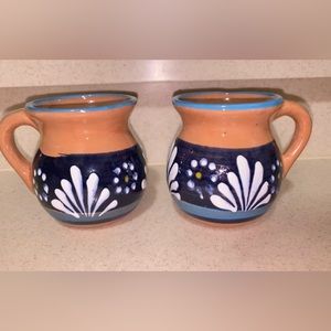 Mexican Decorated Clay Mug - Set of 2 Mugs Made in Mexico